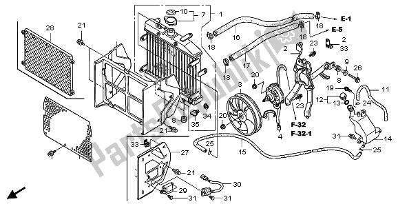 All parts for the Radiator of the Honda TRX 500 FA Fourtrax Foreman 2006