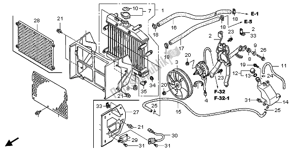 All parts for the Radiator of the Honda TRX 500 FA Fourtrax Foreman 2006