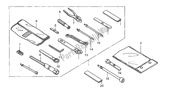 All parts for the Tools of the Honda ST 1300A 2004