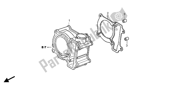 All parts for the Cylinder of the Honda PES 125 2007