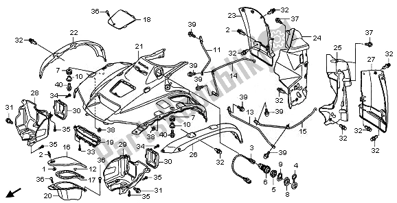 All parts for the Front Fender of the Honda TRX 500 FE Foretrax Foreman ES 2011