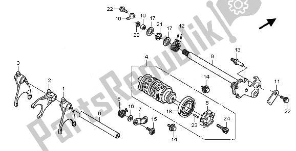 All parts for the Gearshift Drum of the Honda CBF 600N 2010