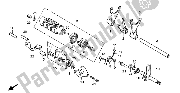 All parts for the Gearshift Drum of the Honda VF 750C 1999