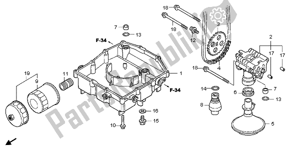 Toutes les pièces pour le La Pompe à Huile du Honda VFR 800 2007