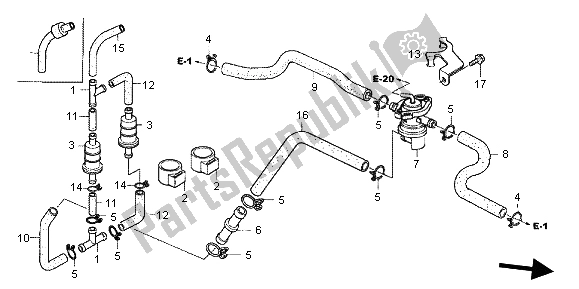 Toutes les pièces pour le Soupape De Commande D'injection D'air du Honda VT 750C 2004