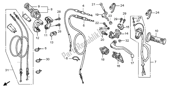 Tutte le parti per il Maniglia Leva E Interruttore E Cavo del Honda CRF 450R 2007