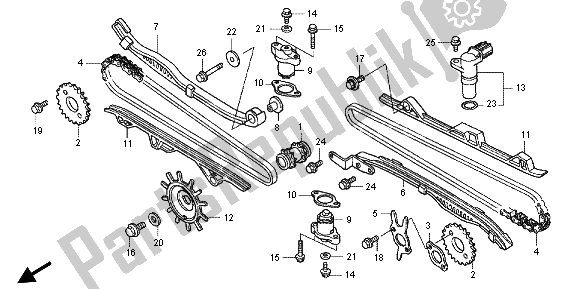 All parts for the Cam Chain & Tensioner of the Honda GL 1800 2013