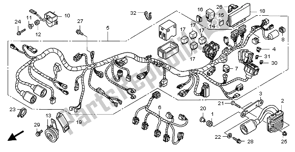 All parts for the Wire Harness of the Honda CBF 1000 2006