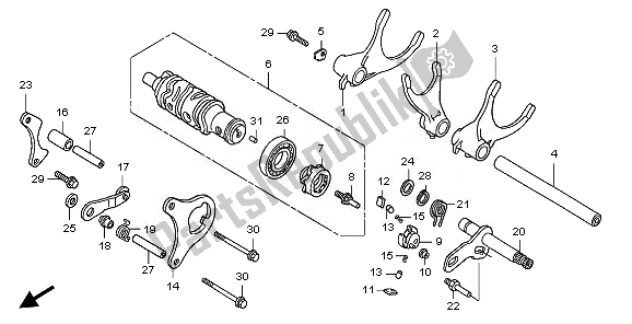 All parts for the Gearshift Drum & Shift Fork of the Honda CB 1300 2008