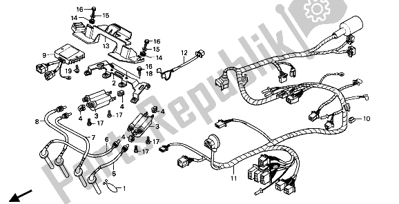 Todas las partes para Arnés De Cables de Honda CBR 600F 1987