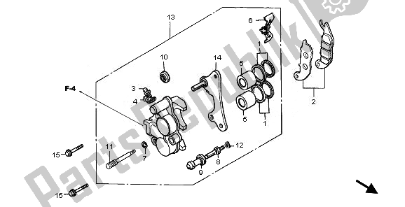 All parts for the Front Brake Caliper of the Honda CBR 125 RW 2010