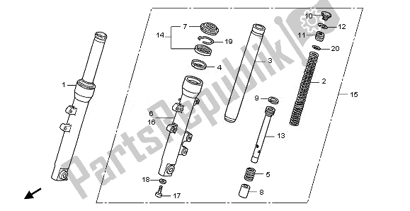 Wszystkie części do Przedni Widelec Honda PES 125 2010