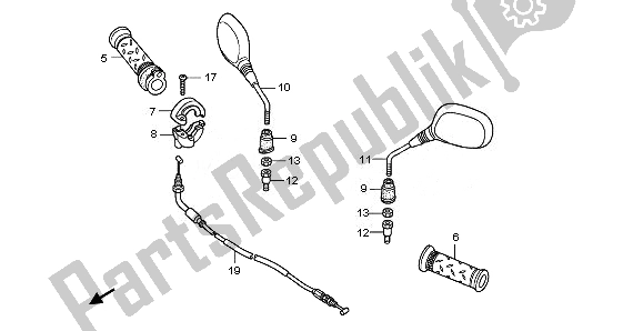 Wszystkie części do Kabel I Lustro Honda ANF 125 2010