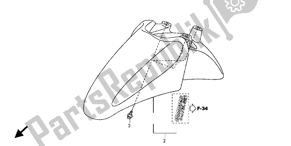 All parts for the Front Fender of the Honda SH 300A 2012