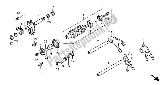 All parts for the Gearshift Drum of the Honda CBF 1000T 2009