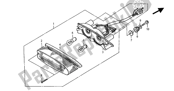 All parts for the Taillight of the Honda CB 600F2 Hornet 2001