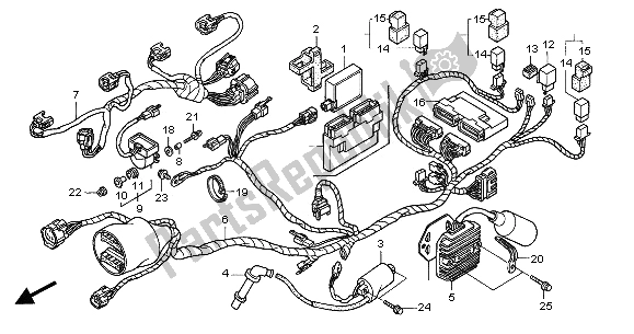 Tutte le parti per il Cablaggio (posteriore) del Honda VTR 1000 SP 2001