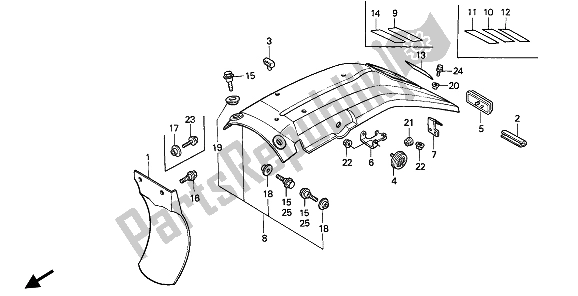 Todas las partes para Guardabarros Trasero de Honda XR 600R 1992