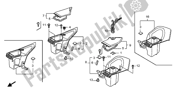 All parts for the Fairing Pocket of the Honda NT 700V 2006