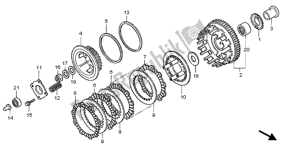 All parts for the Clutch of the Honda CBF 500 2007