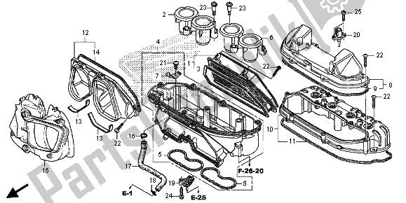 All parts for the Air Cleaner of the Honda CBR 600 RR 2013