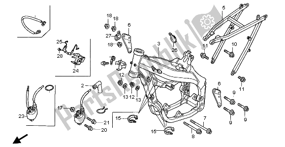 Tutte le parti per il Corpo Del Telaio E Bobina Di Accensione del Honda CR 125R 2007