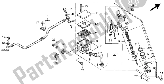 Wszystkie części do G?ówny Cylinder Hamulca Tylnego Honda NX 650 1997