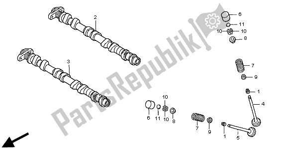 All parts for the Camshaft & Valve of the Honda CB 600F Hornet 2000