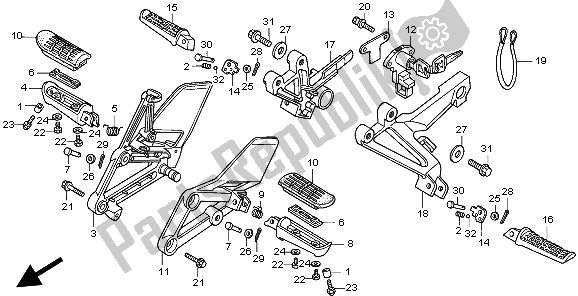 All parts for the Step of the Honda CBR 600F 1998