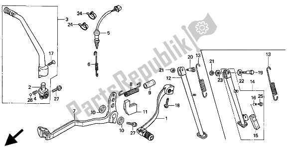 Wszystkie części do Peda? I Rozrusznik No? Ny Honda XR 250R 1994