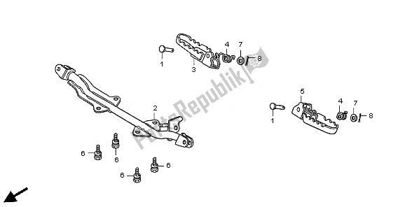 All parts for the Step of the Honda CRF 50F 2010