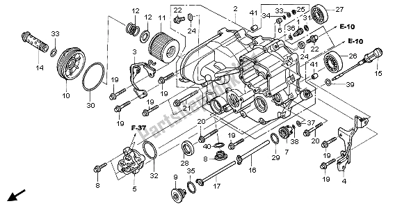 Toutes les pièces pour le Couvercle De Carter Avant du Honda TRX 680 FA Fourtrax Rincon 2006