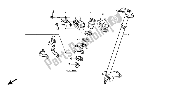 All parts for the Steering Shaft of the Honda TRX 300 EX Fourtrax 2004