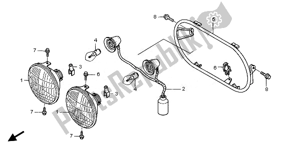Alle onderdelen voor de Koplamp van de Honda NPS 50 2011
