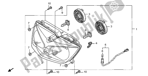 Tutte le parti per il Faro (eu) del Honda XL 1000 VA 2009