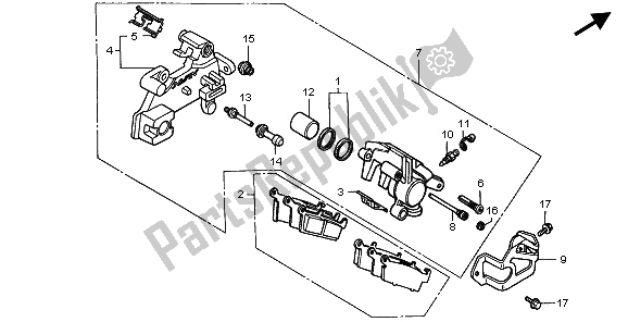 Tutte le parti per il Pinza Freno Posteriore del Honda CR 80R SW 1996