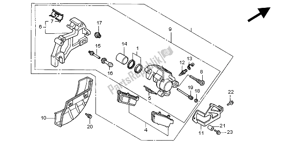 All parts for the Rear Brake Caliper of the Honda XR 600R 1995