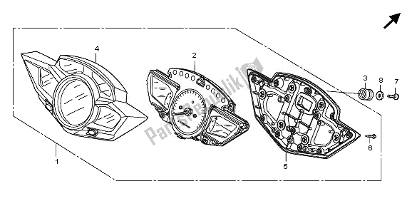 All parts for the Meter (mph) of the Honda VFR 1200 FDA 2010