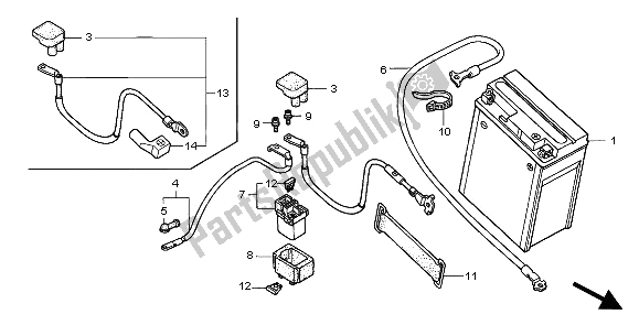Tutte le parti per il Batteria del Honda CB 600F Hornet 2005