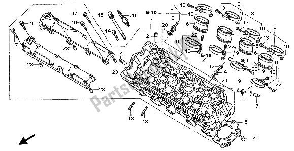 All parts for the Cylinder Head of the Honda CBF 600 SA 2006