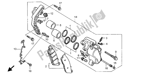 Todas las partes para Pinza De Freno Delantero de Honda VT 750C 1998