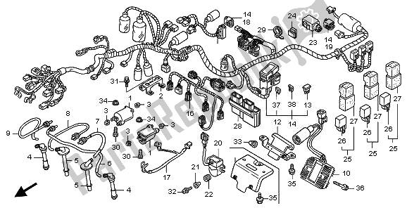 Alle onderdelen voor de Kabelboom & Bobine van de Honda CB 1300 2008