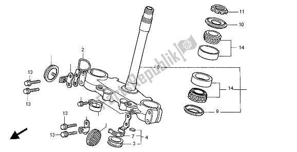 Todas las partes para Vástago De Dirección de Honda XR 400R 1996