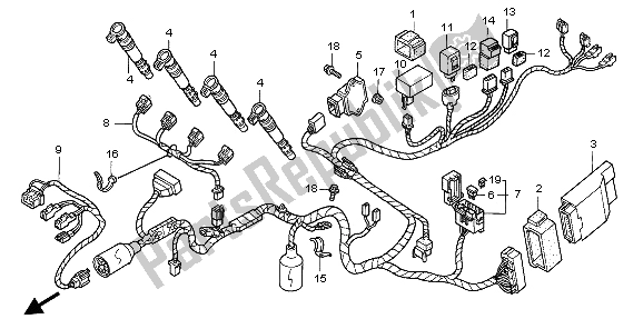 Todas as partes de Chicote De Fios do Honda CBR 600F 1999