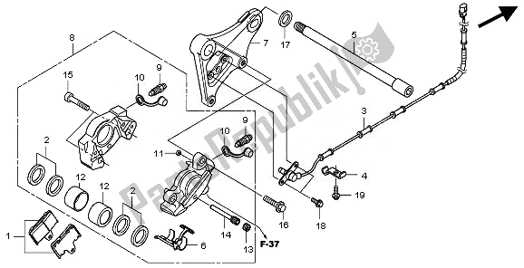 Todas las partes para Pinza De Freno Trasero de Honda VT 750C2S 2010