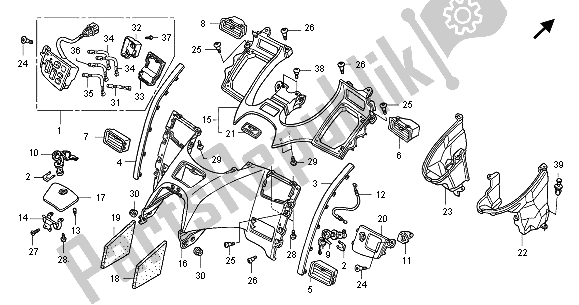 Todas as partes de Abrigo do Honda GL 1800A 2005