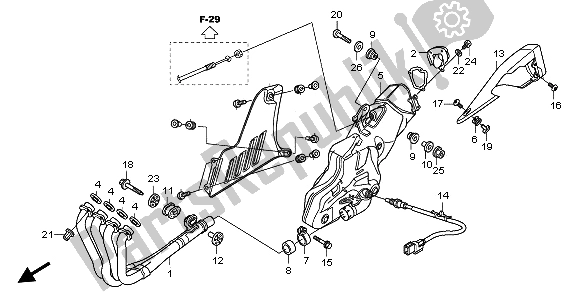 Alle onderdelen voor de Uitlaatdemper van de Honda CBR 1000 RR 2009