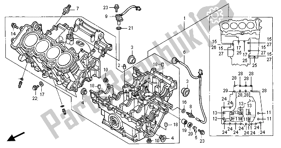 All parts for the Crankcase of the Honda CBR 900 RR 2001