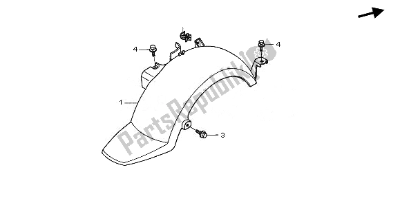 All parts for the Rear Fender of the Honda NPS 50 2011