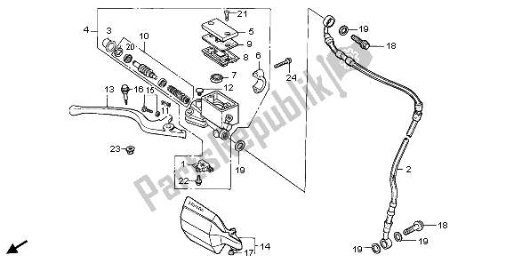 All parts for the Fr. Brake Master Cylinder of the Honda XR 600R 1998